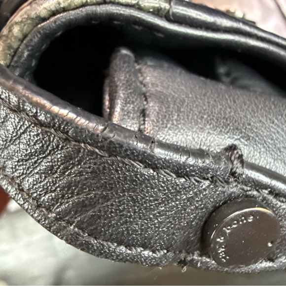 Rag & Bone Pilot Textured Leather Crossbody Black/Iron Mini Messenger Bag - Picture 15 of 16